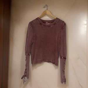 Free People long sleeved corset sleeve and pleated puff sleeve shoulder